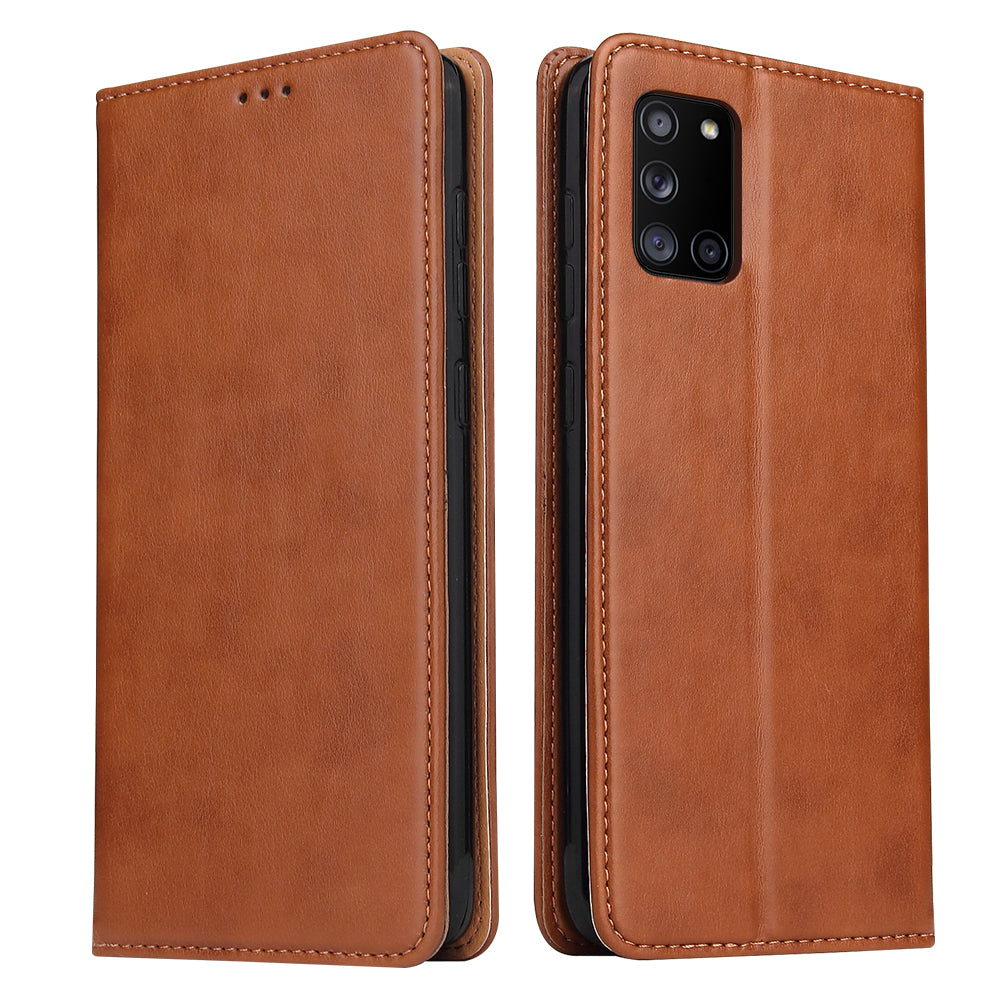 PU Leather Galaxy A31 Case Wallet Stand Texture Deluxe