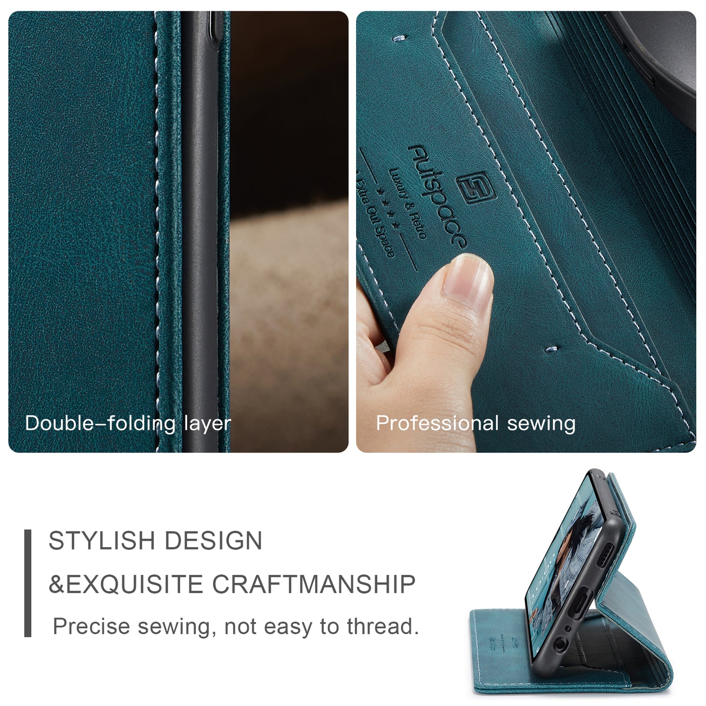 Luxury Retro Leather Galaxy A33 Case Magnetic Buckle RFID