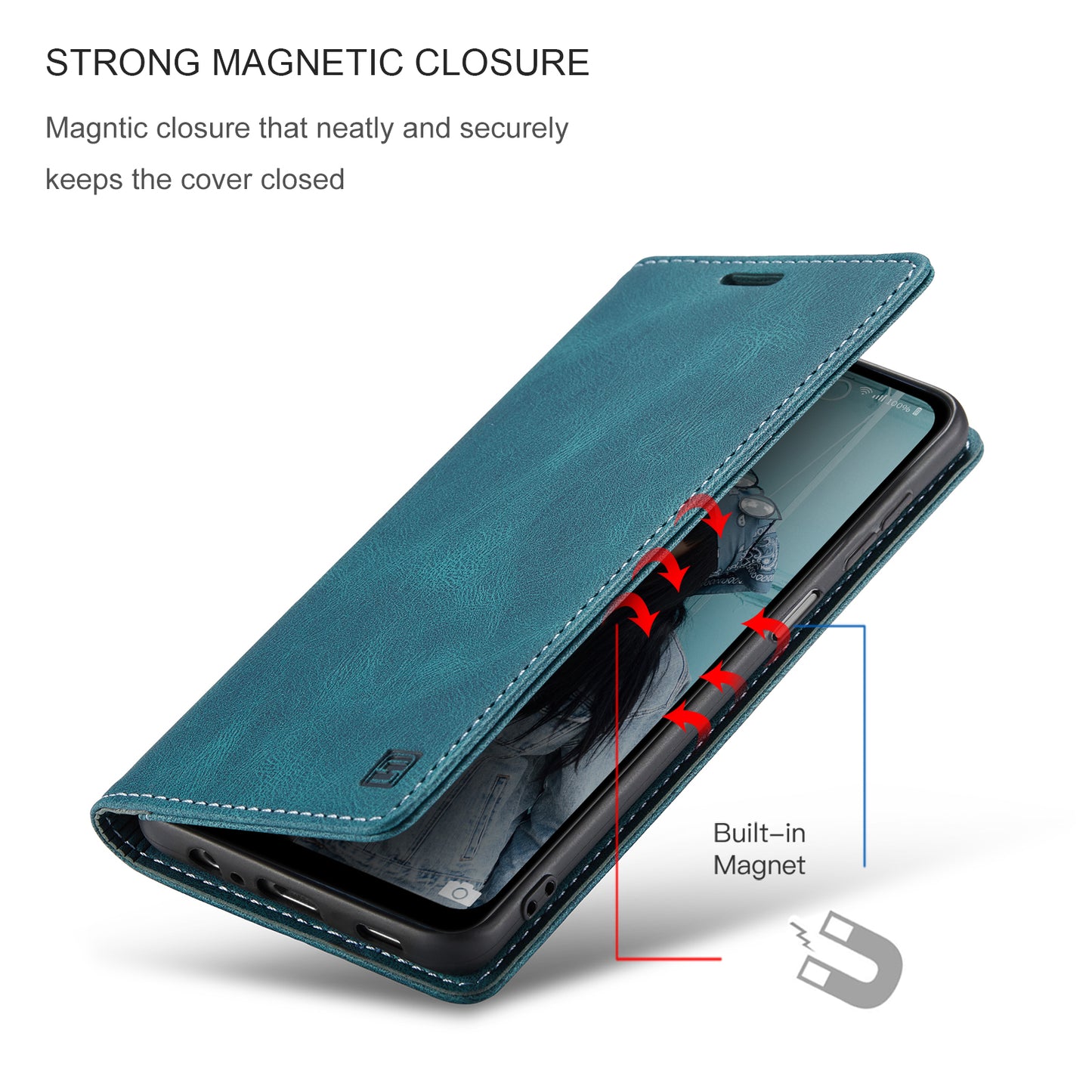 Luxury Retro Leather Galaxy A33 Case Magnetic Buckle RFID