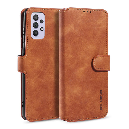 Retro Leather Edge Galaxy A32 Case with Hand Strap