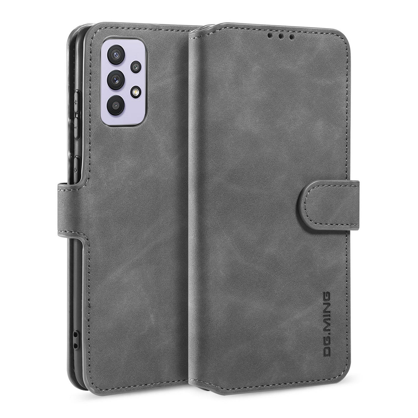 Retro Leather Edge Galaxy A32 Case with Hand Strap