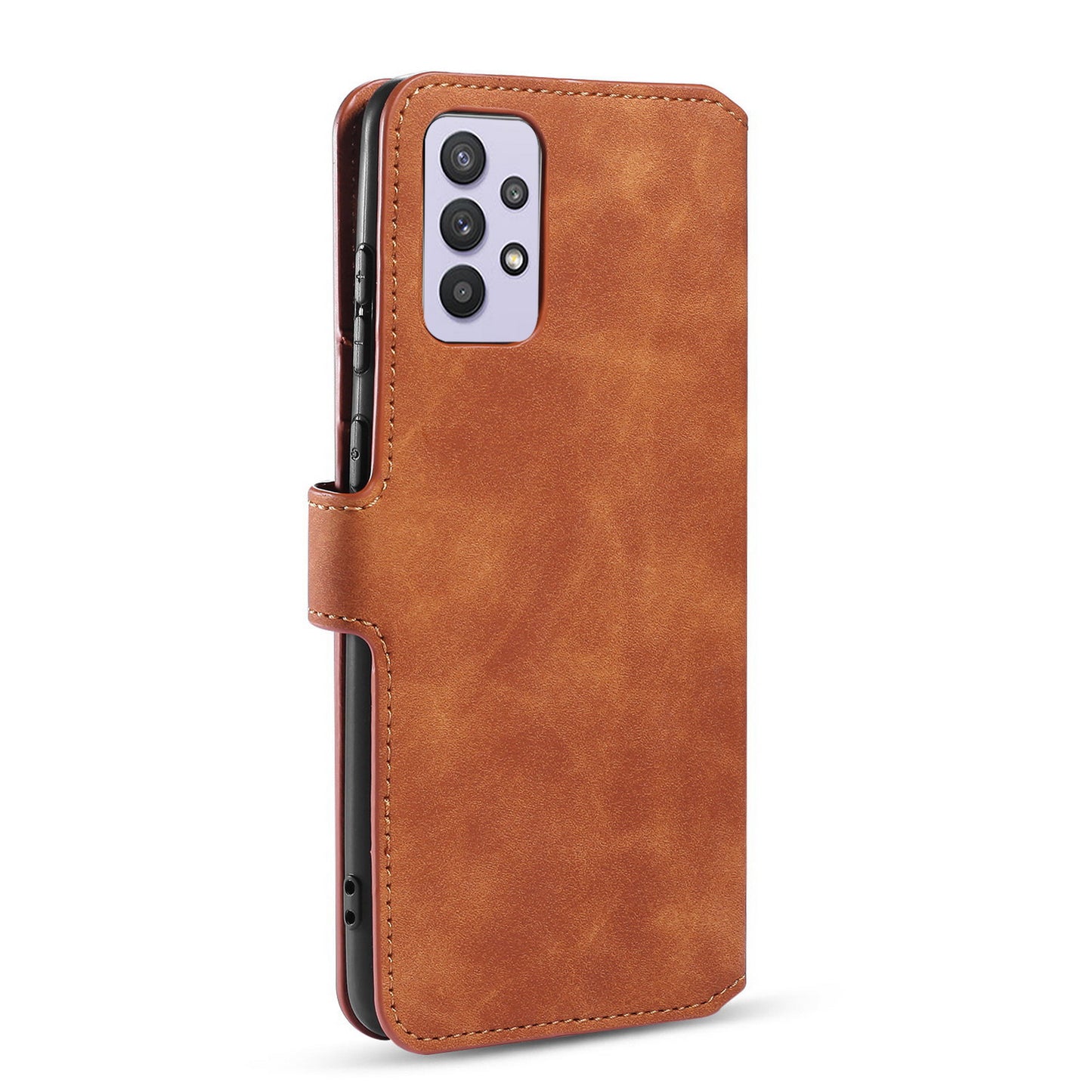 Retro Leather Edge Galaxy A32 Case with Hand Strap