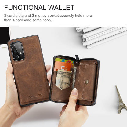 Magnetic Removable Zipper Wallet Galaxy A32 Case Leather Back