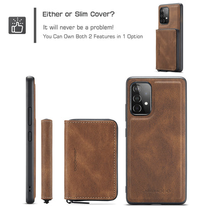 Magnetic Removable Zipper Wallet Galaxy A32 Case Leather Back