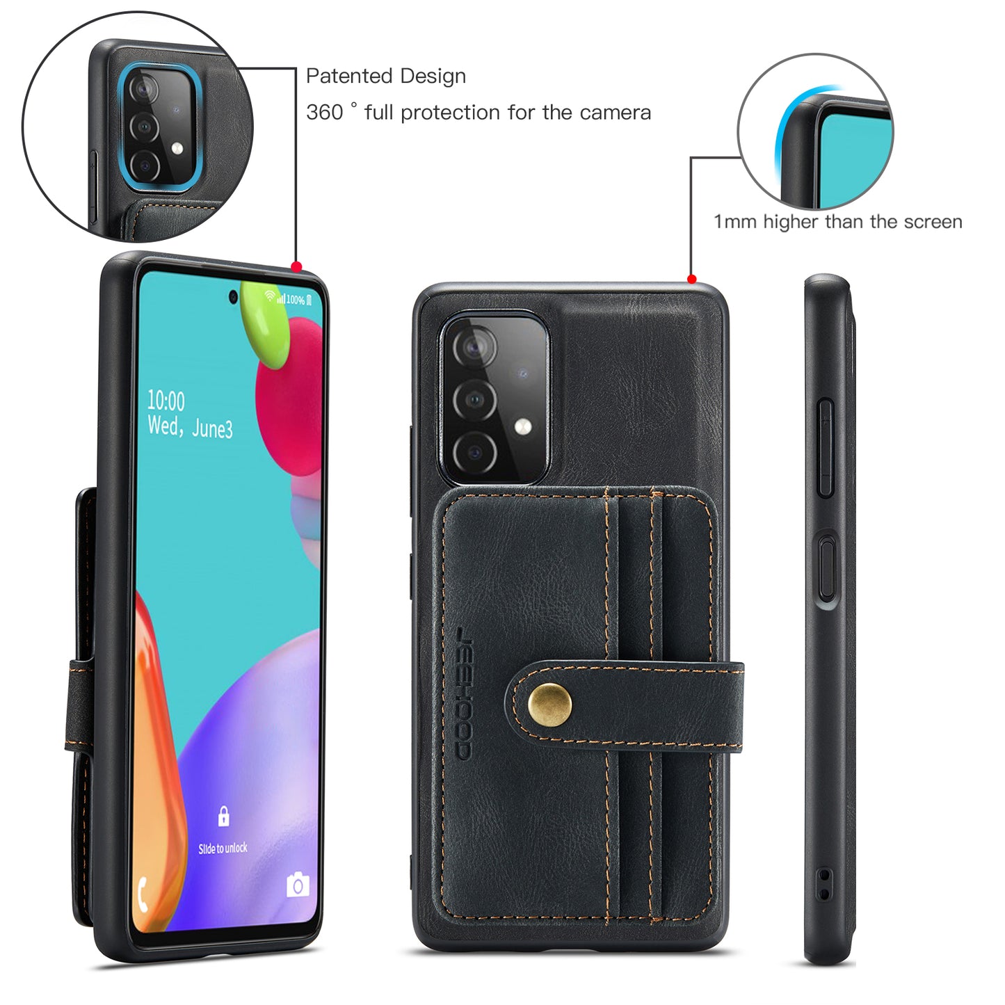 Powerful Magnetic Card Holder Galaxy A32 Case Detachable