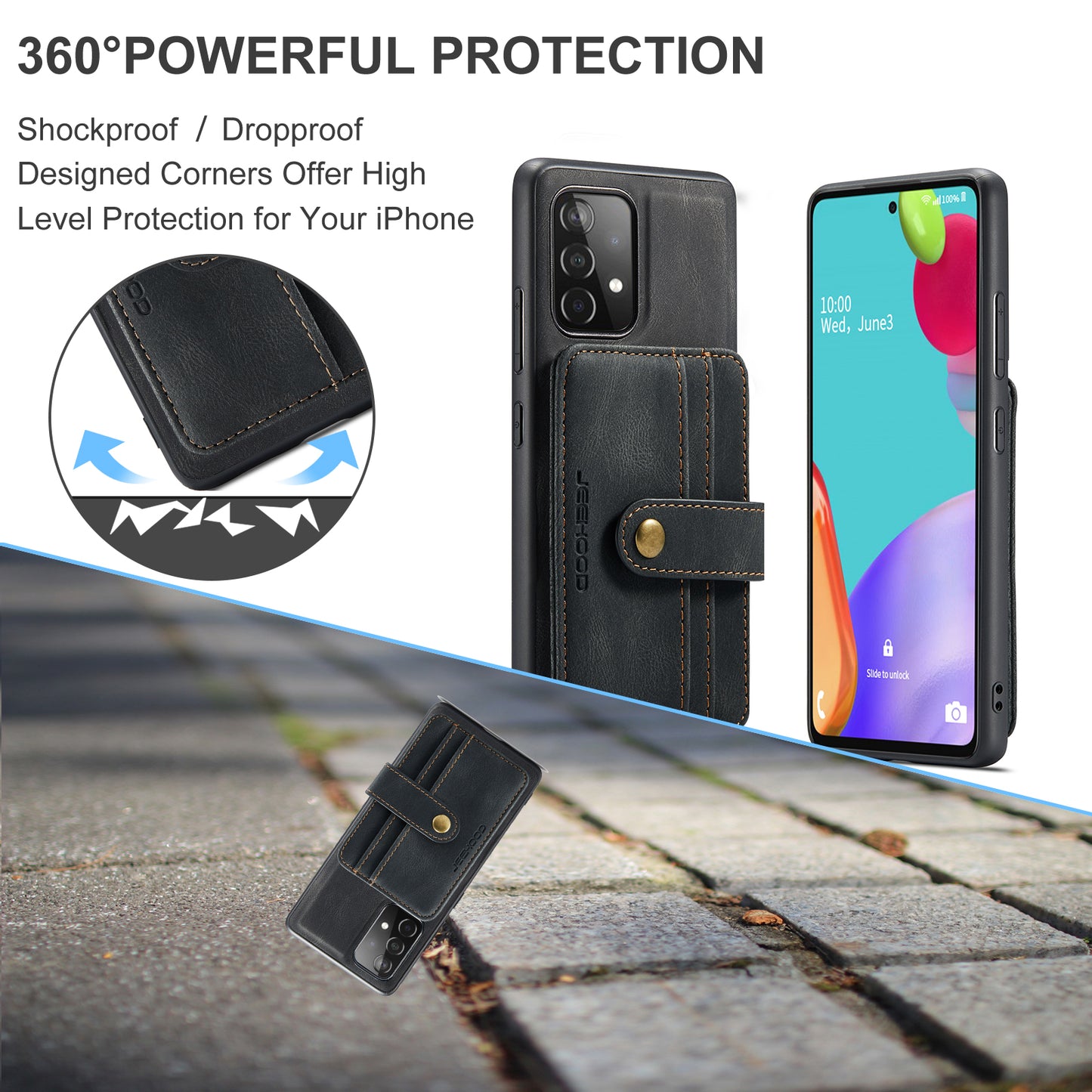 Powerful Magnetic Card Holder Galaxy A32 Case Detachable