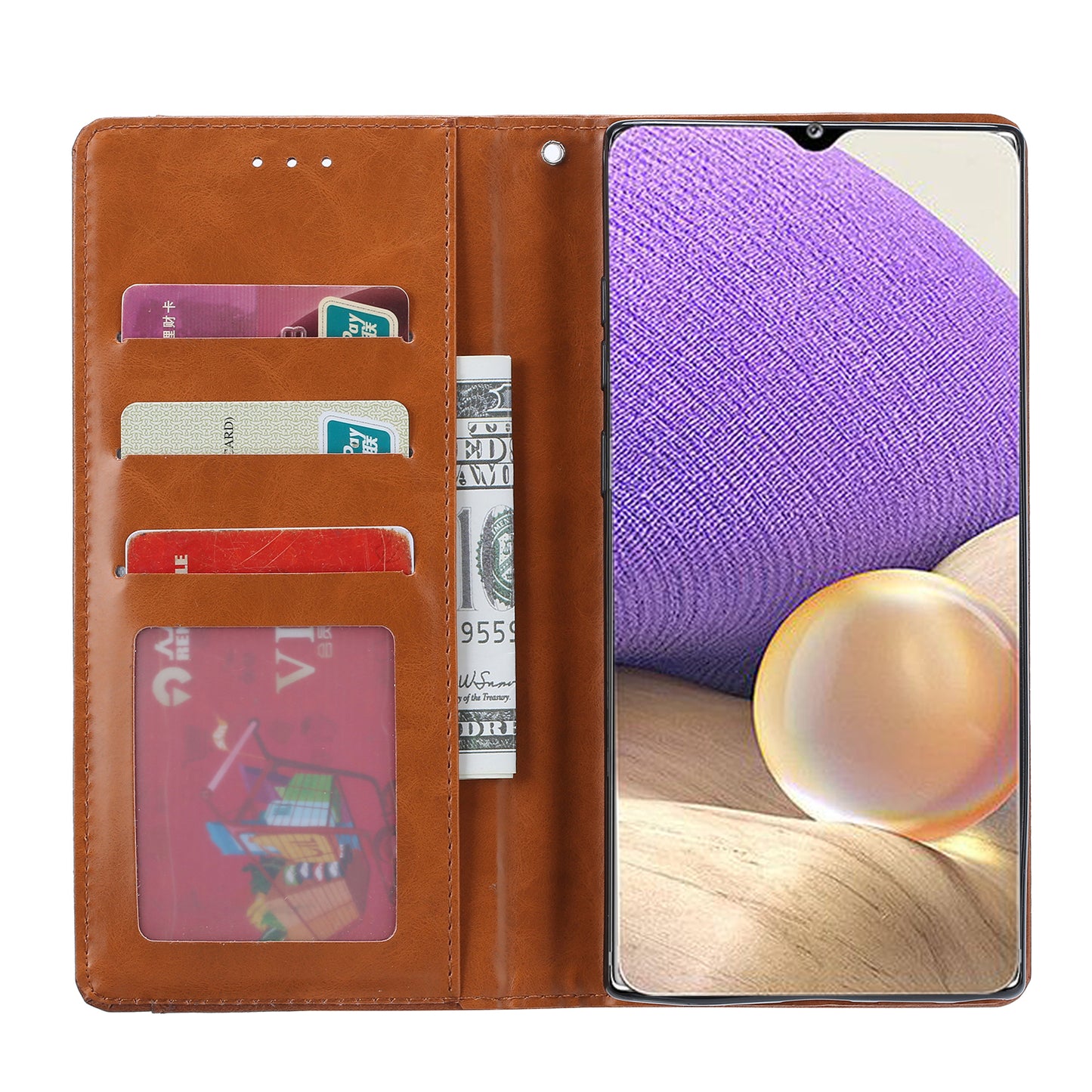 Classical Knead Leather Galaxy A32 Case with Notes Pocket