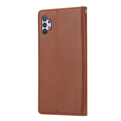 Classical Knead Leather Galaxy A32 Case with Notes Pocket