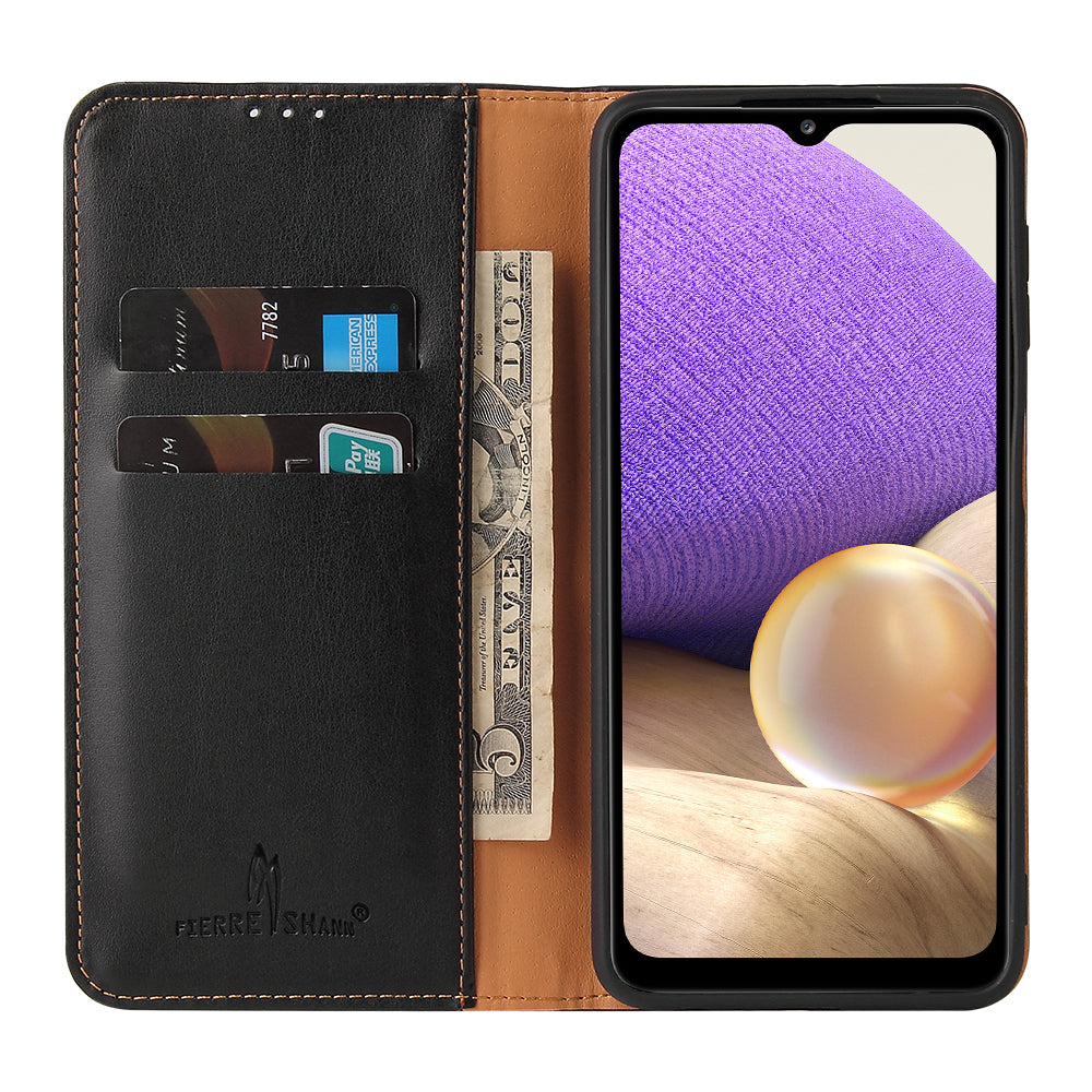 PU Leather Galaxy A32 Case Wallet Stand Texture Deluxe