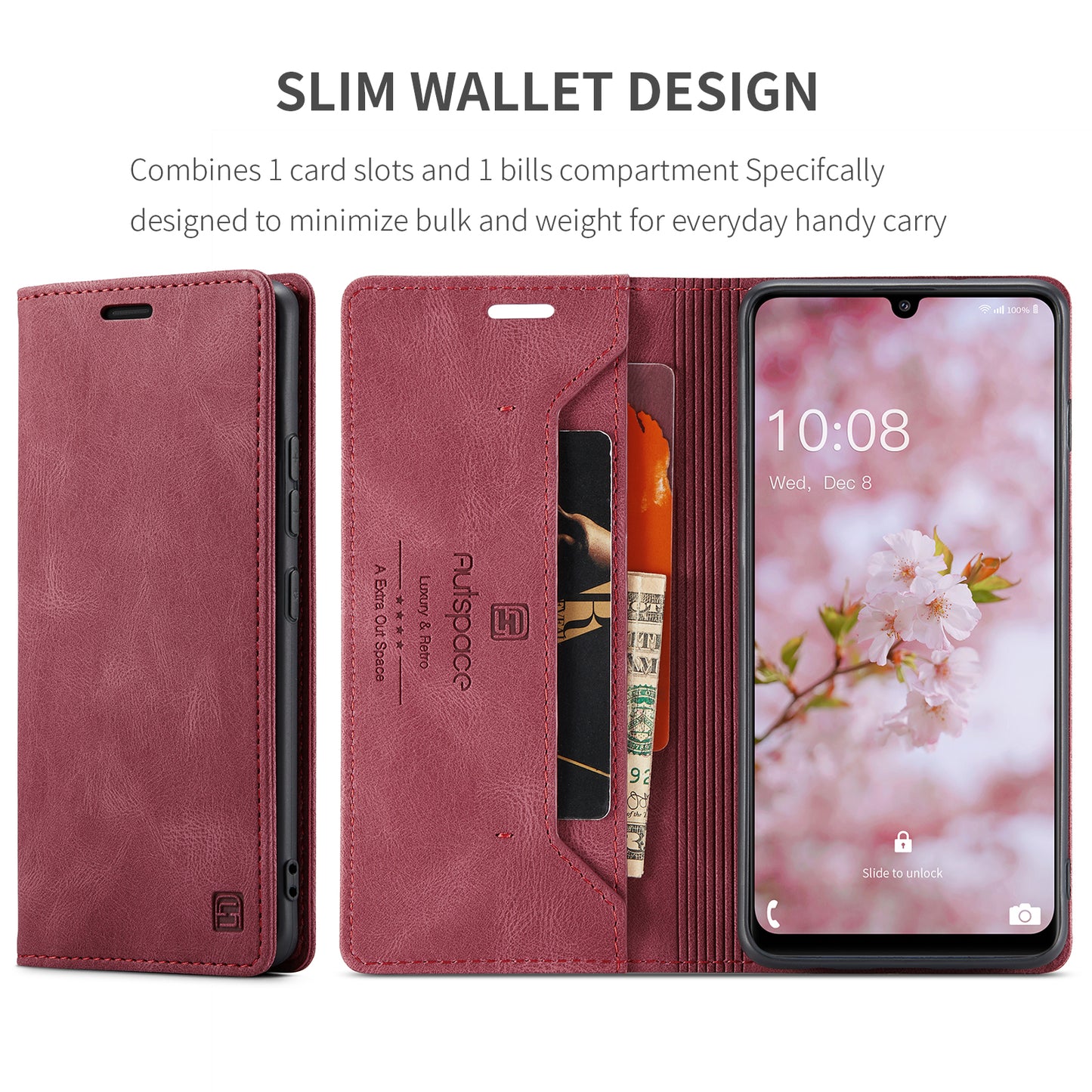 Luxury Retro Leather Galaxy A34 Case Magnetic Buckle RFID