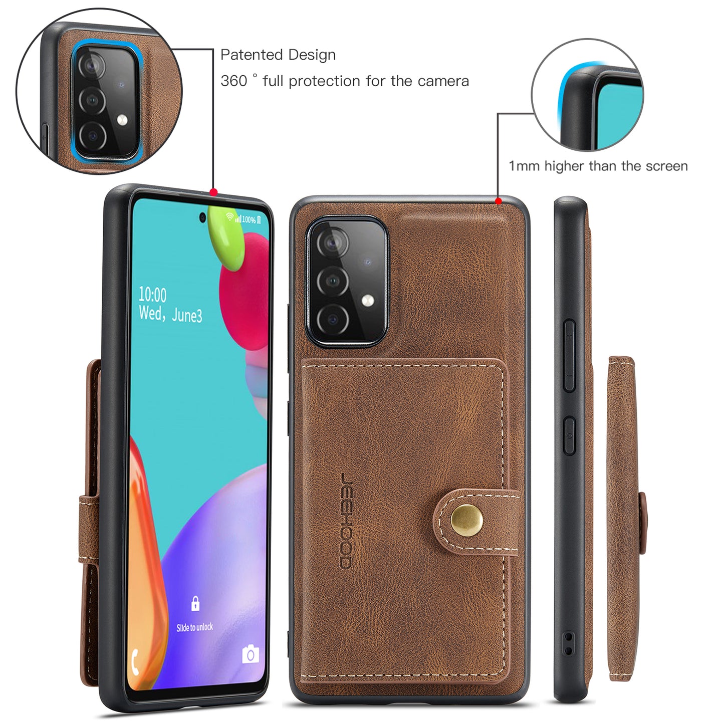 Magnetic Detachable Card Holder Galaxy A33 Case Leather Flip