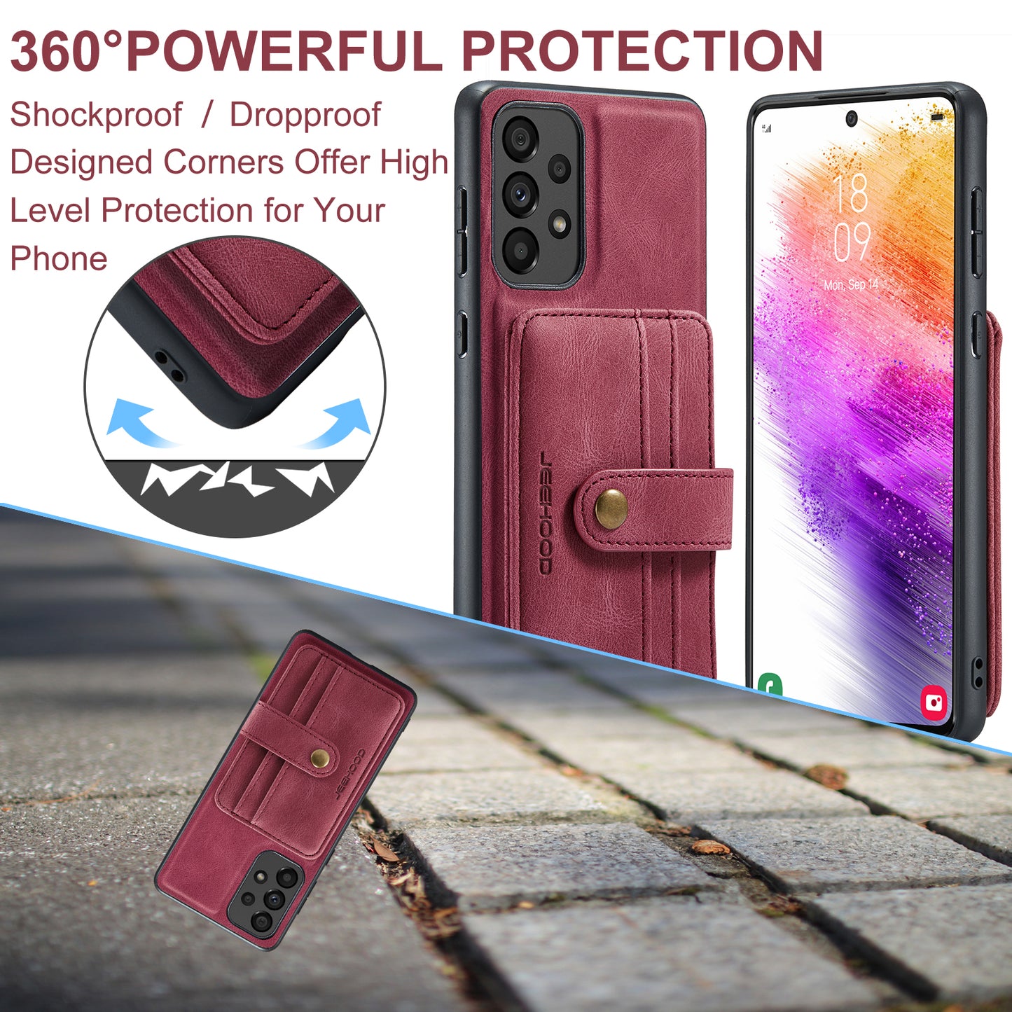 Powerful Magnetic Card Holder Galaxy A33 Case Detachable