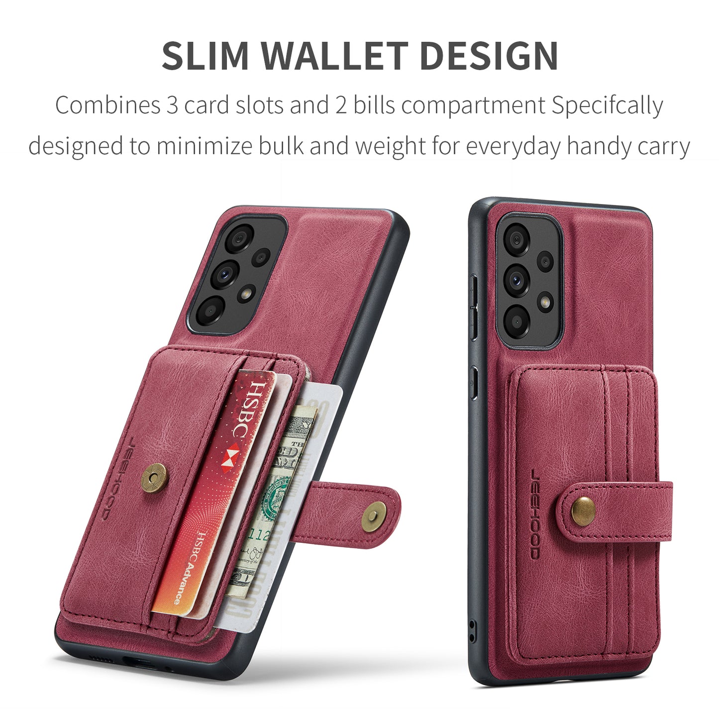 Powerful Magnetic Card Holder Galaxy A33 Case Detachable