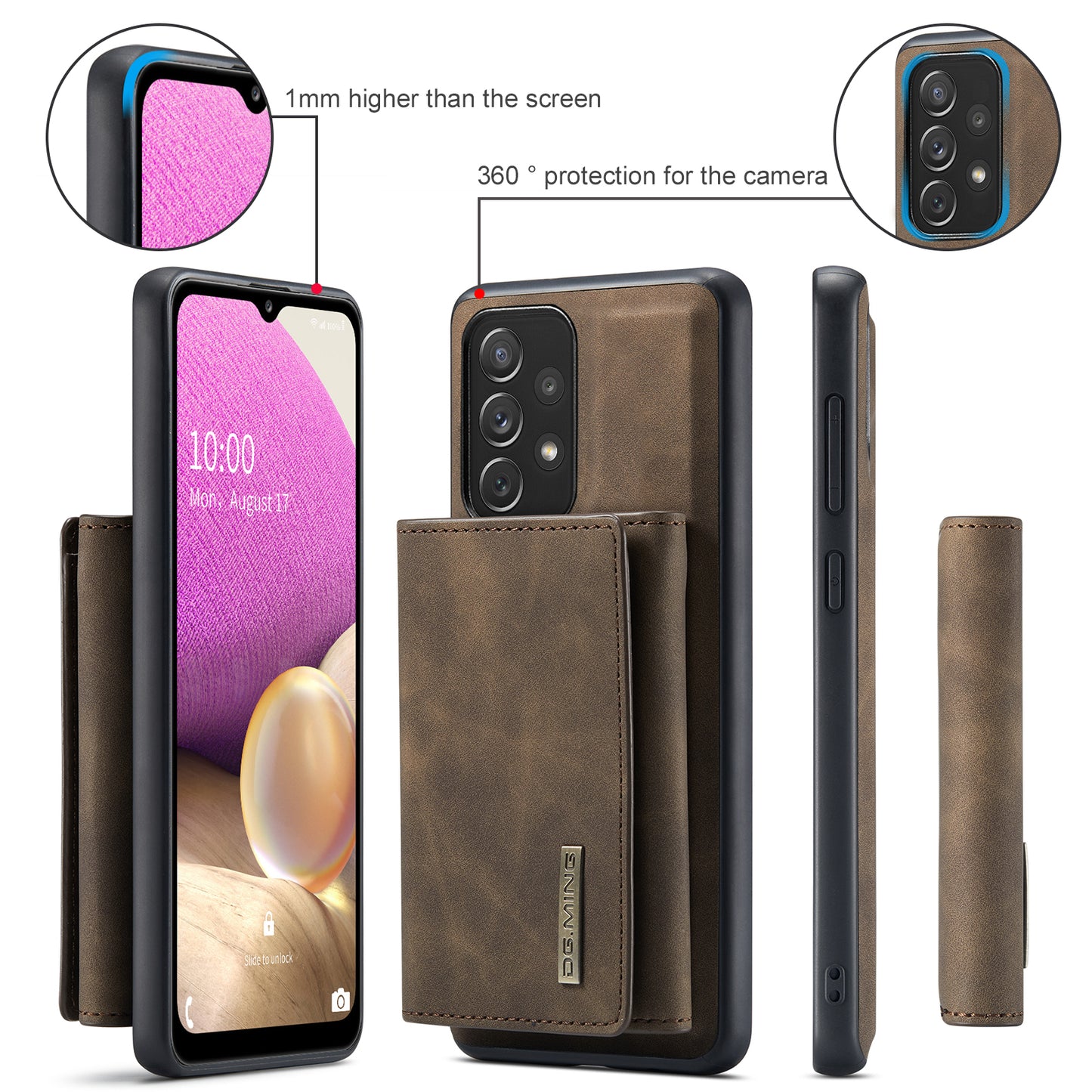 Retro Detachable Fold Wallet Galaxy A33 Case Magnetic Clip