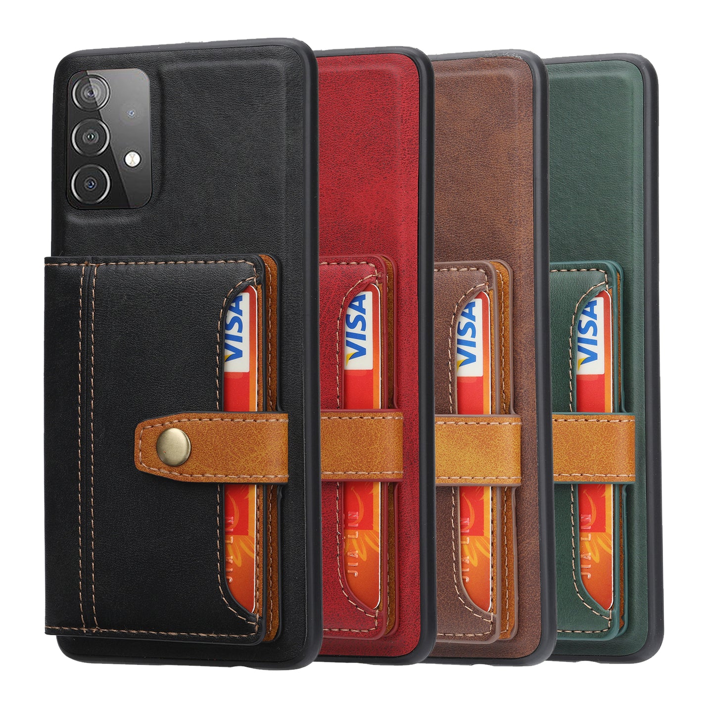 Buckle Retro Leather Galaxy A33 Case Stand Multi-card Slots