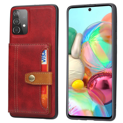 Buckle Retro Leather Galaxy A33 Case Stand Multi-card Slots