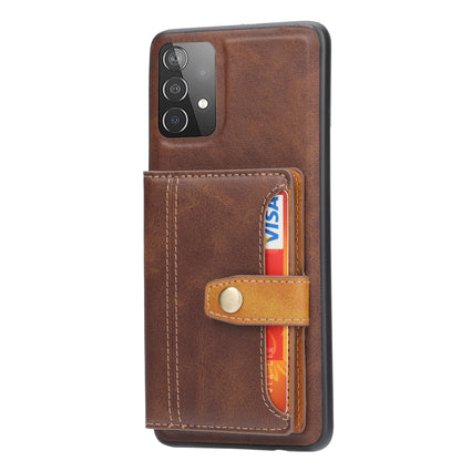 Buckle Retro Leather Galaxy A33 Case Stand Multi-card Slots