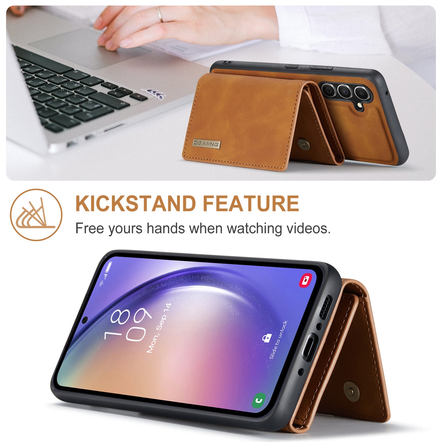 Retro Detachable Fold Wallet Galaxy A35 Case Magnetic Clip