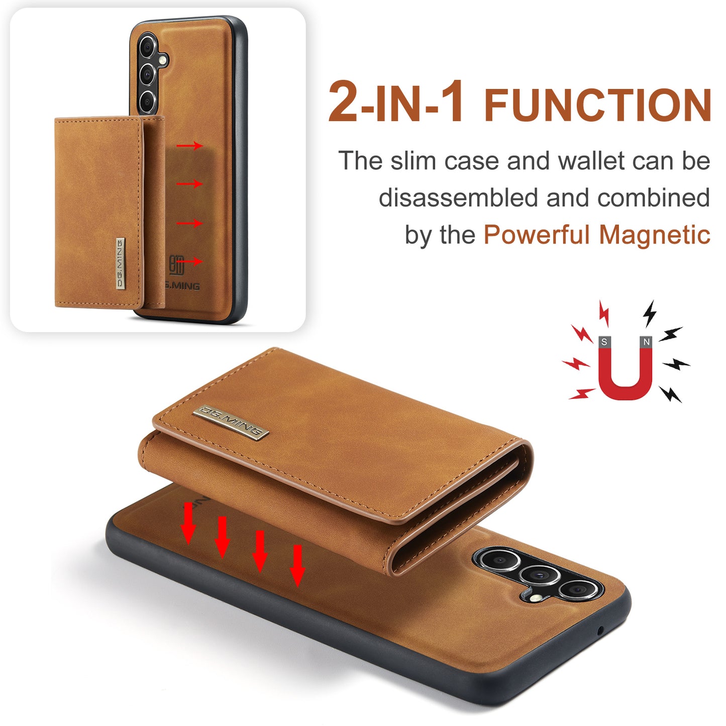 Retro Detachable Fold Wallet Galaxy A35 Case Magnetic Clip