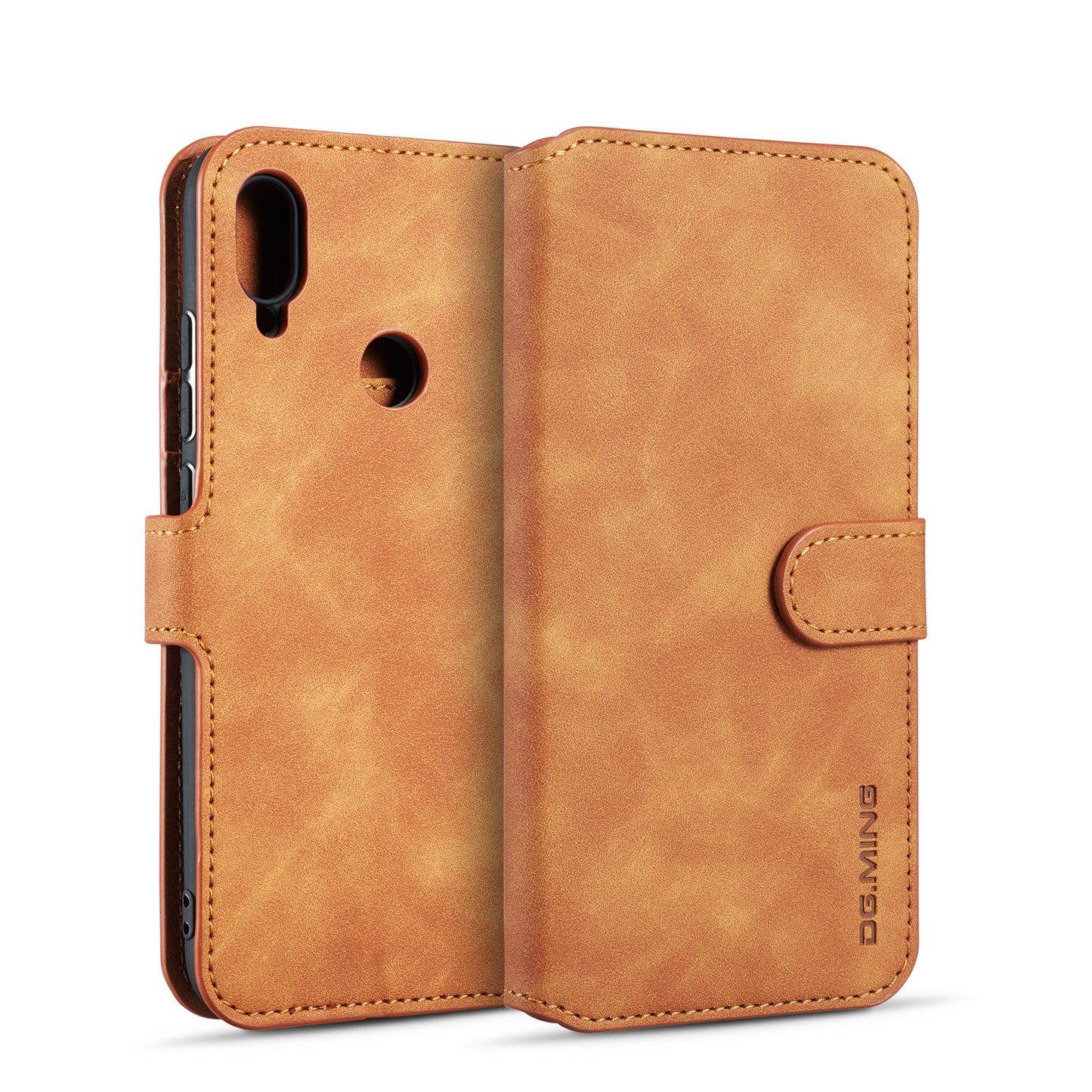 Retro Leather Edge Galaxy A40s Case with Hand Strap