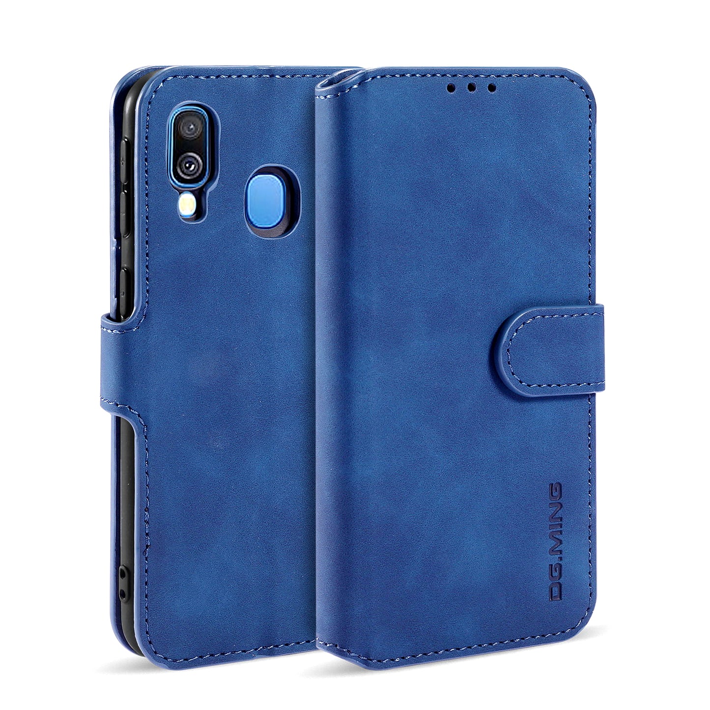 Retro Leather Edge Galaxy A40s Case with Hand Strap