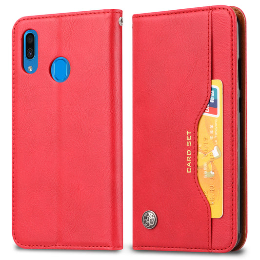 Classical Knead Leather Galaxy A40s Case with Notes Pocket