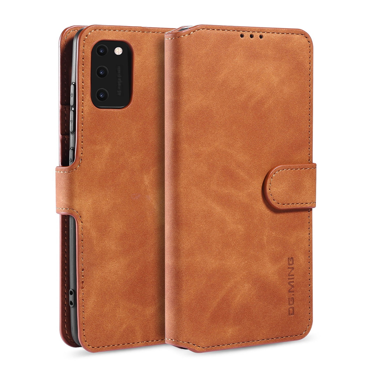 Retro Leather Edge Galaxy A41 Case with Hand Strap