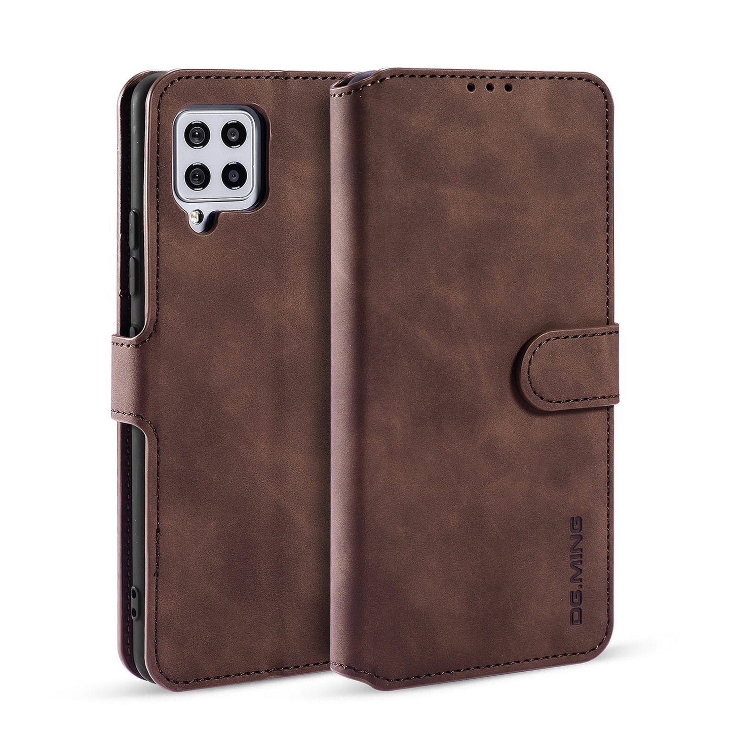 Retro Leather Edge Galaxy A42 Case with Hand Strap