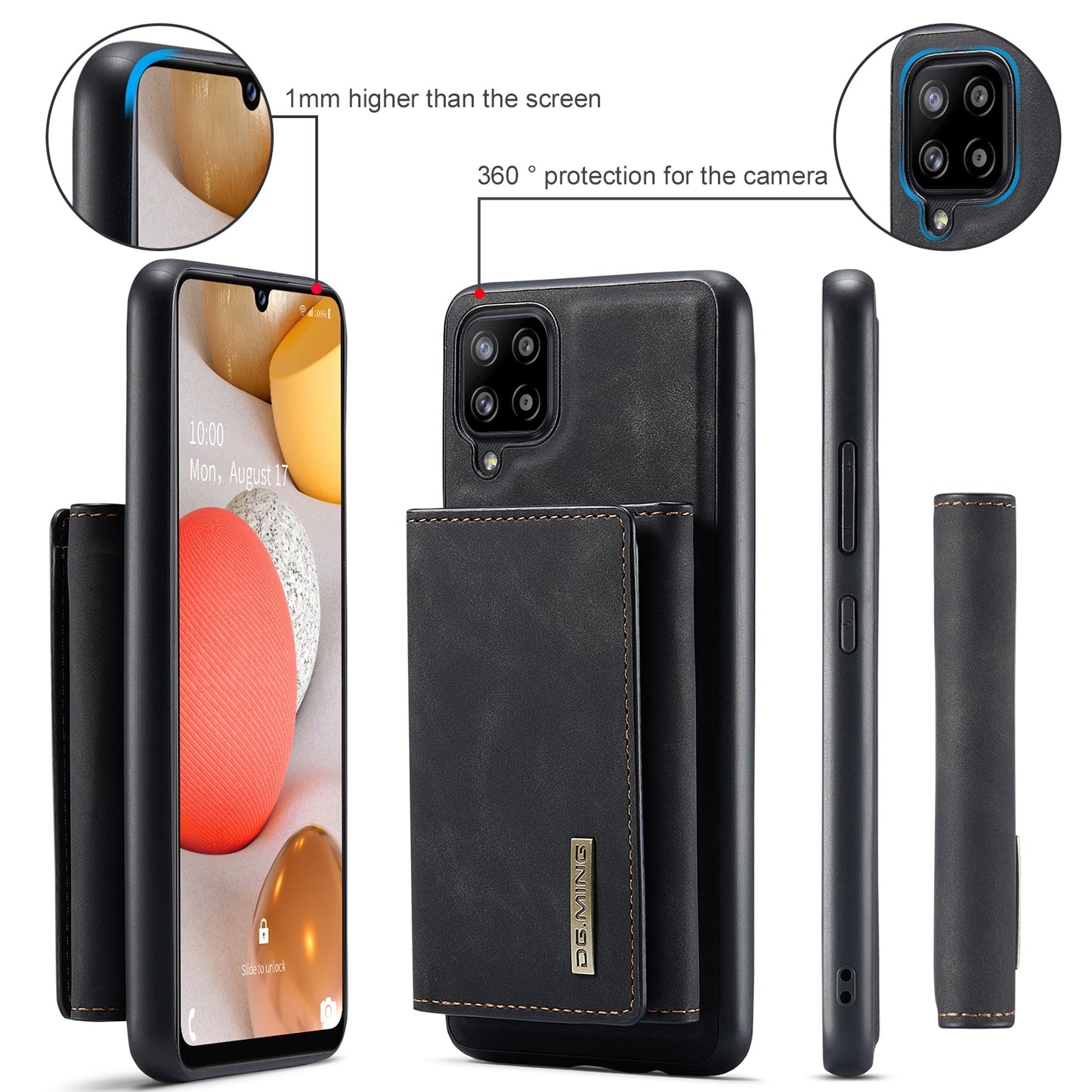 Retro Detachable Fold Wallet Galaxy A42 Case Magnetic Clip