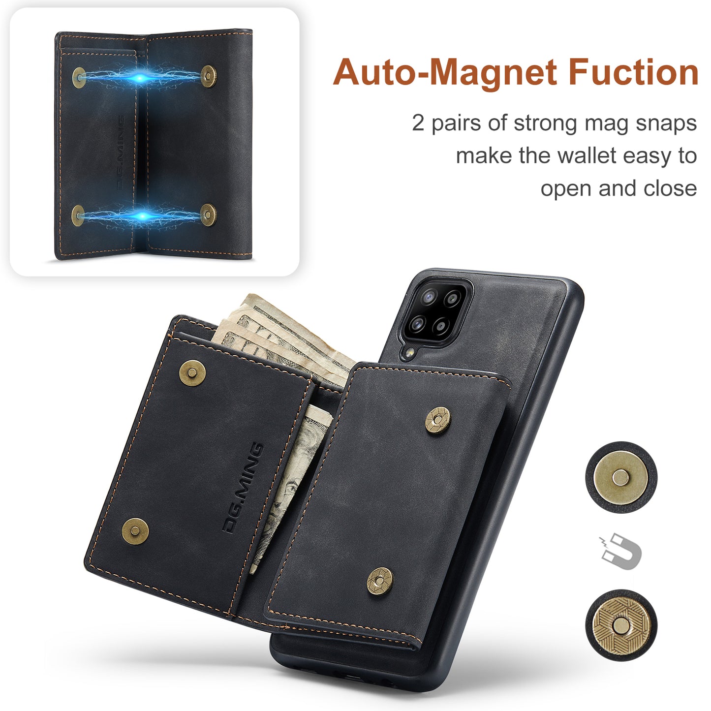 Retro Detachable Fold Wallet Galaxy A42 Case Magnetic Clip