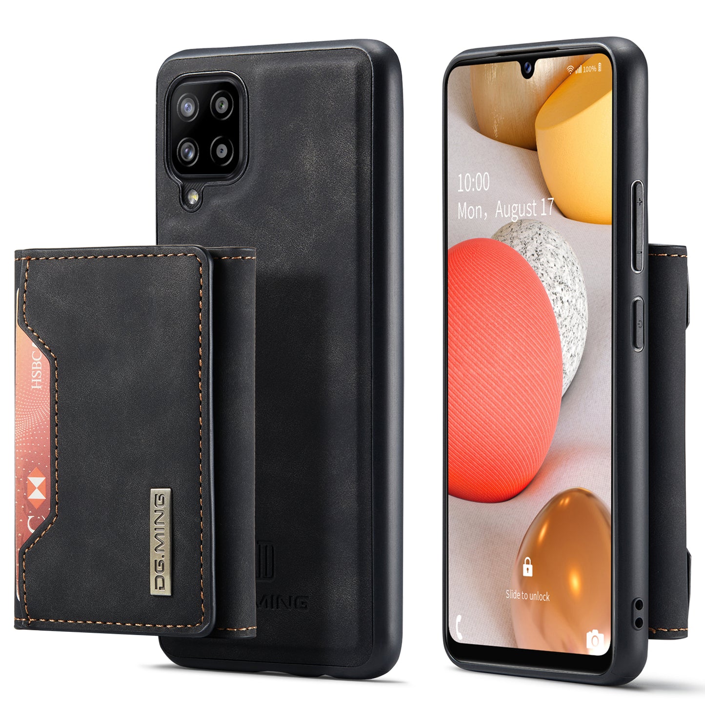 Retro Detachable Fold Card Holder Galaxy A42 Case Magnetic Clip