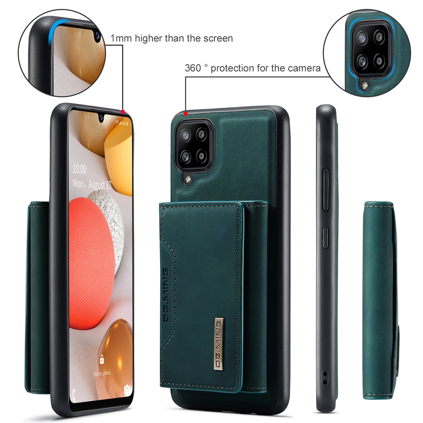 Retro Detachable Fold Card Holder Galaxy A42 Case Magnetic Clip