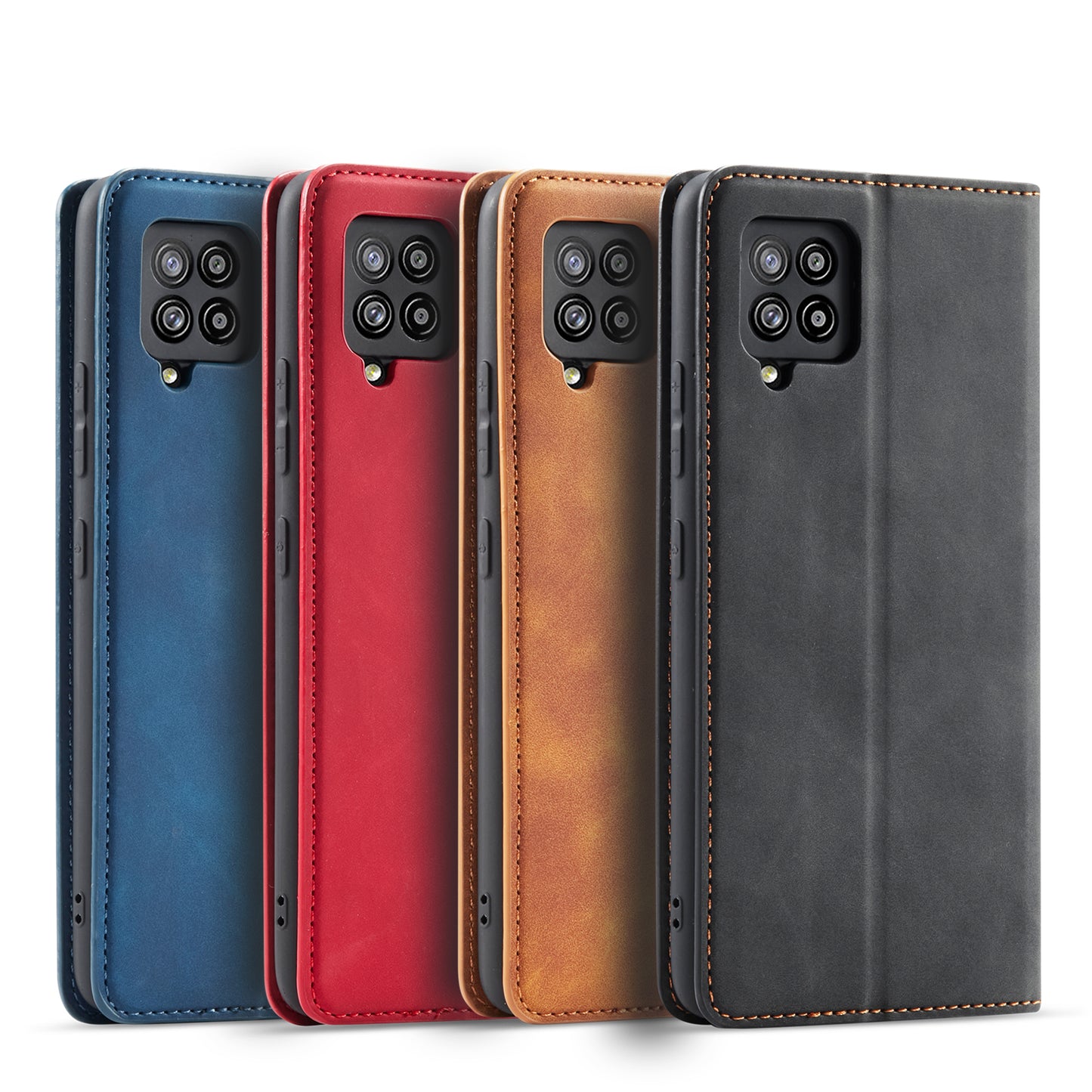 Illusion Slim Retro Leather Galaxy A12 Case Magnetic