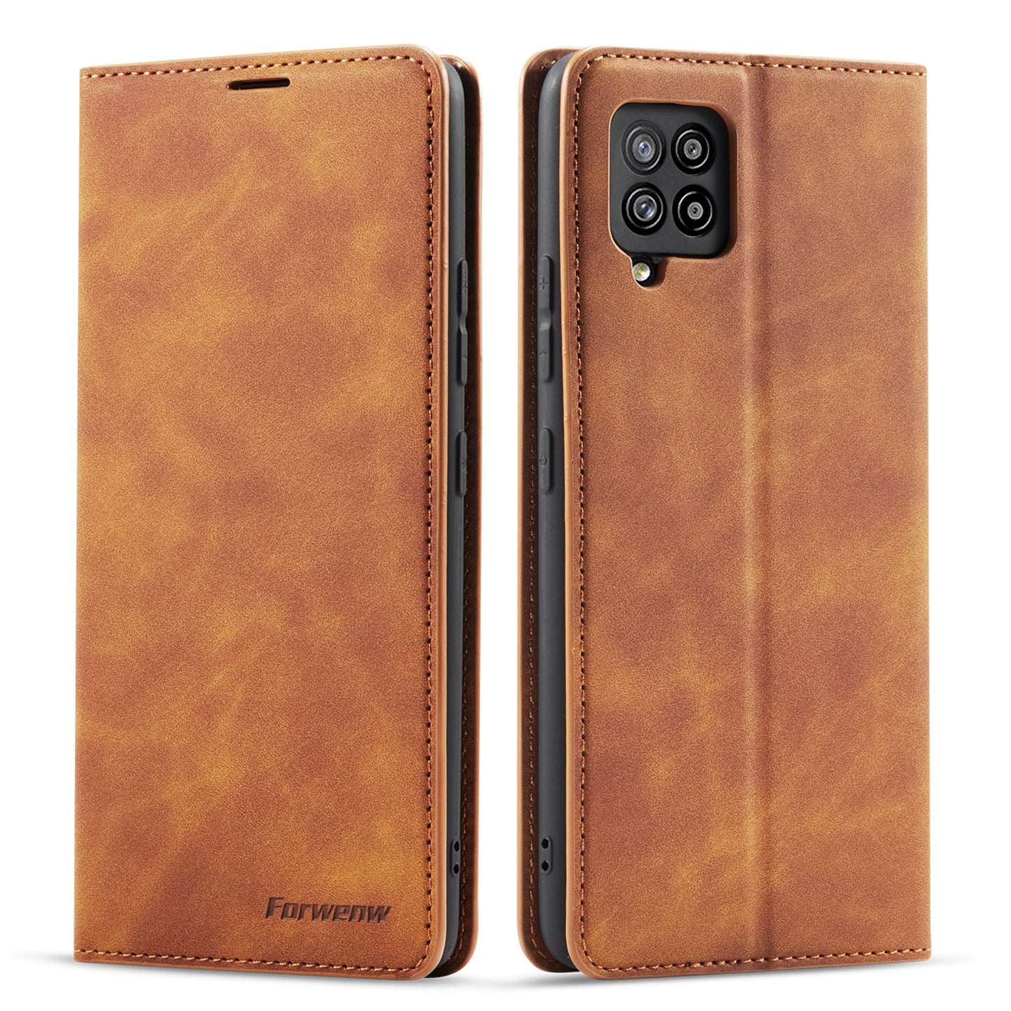 Illusion Slim Retro Leather Galaxy A12 Case Magnetic