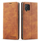 Illusion Slim Retro Leather Galaxy A12 Case Magnetic