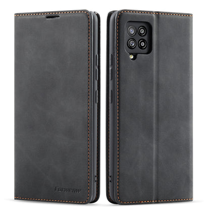 Illusion Slim Retro Leather Galaxy A12 Case Magnetic