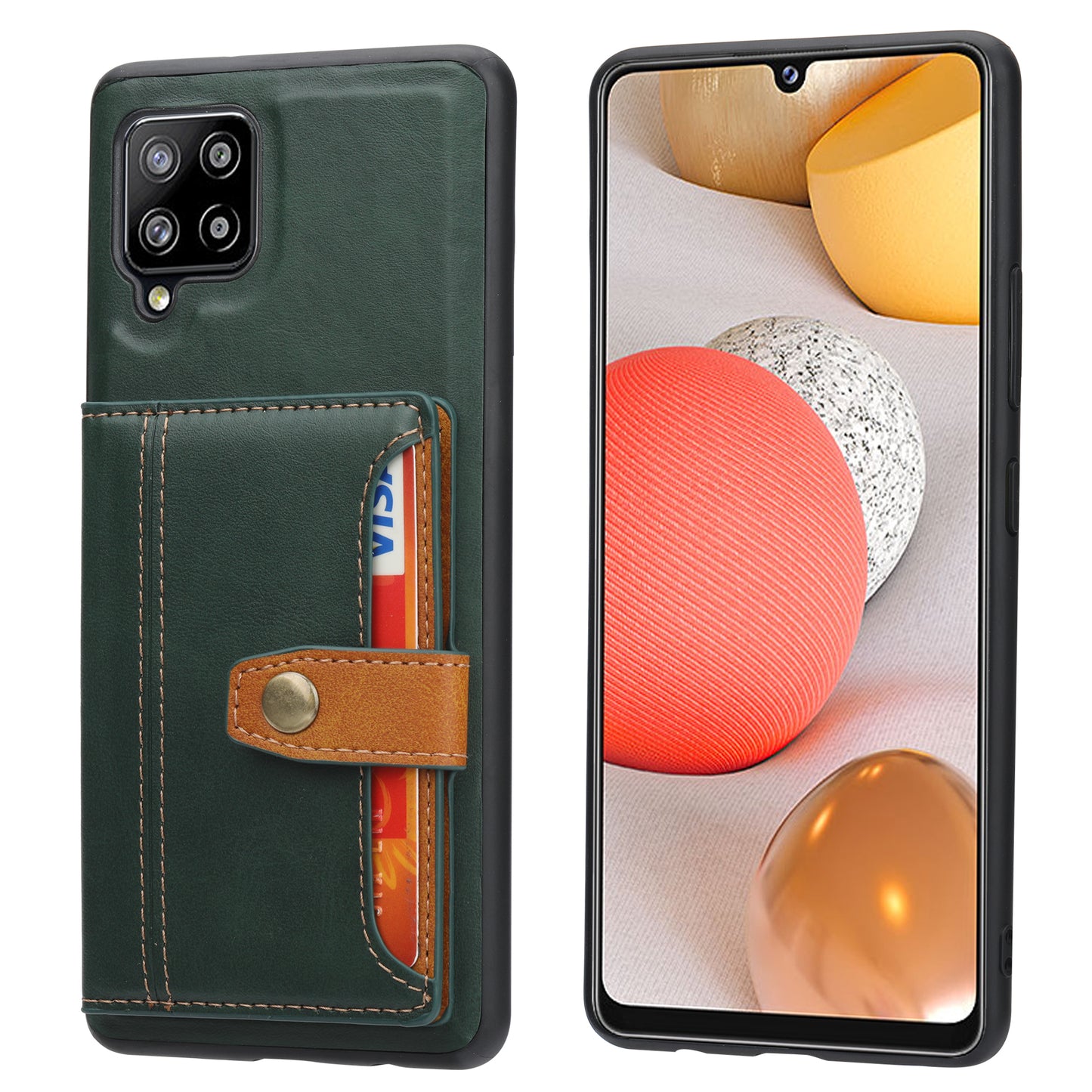 Buckle Retro Leather Galaxy A42 Case Stand Multi-card Slots