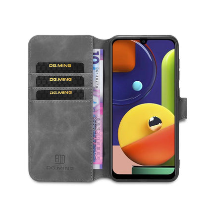 Retro Leather Edge Galaxy A50 Case with Hand Strap