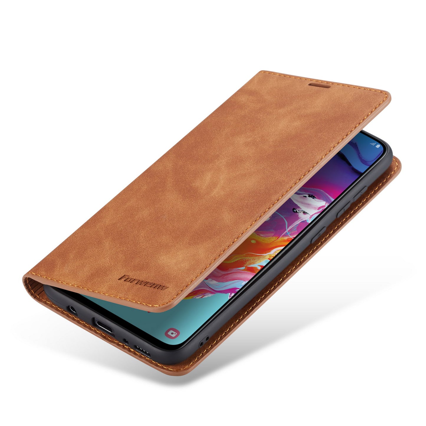 Illusion Slim Retro Leather Galaxy A50s Case Magnetic