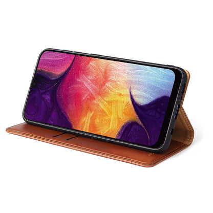 PU Leather Galaxy A50 Case Wallet Stand Texture Deluxe