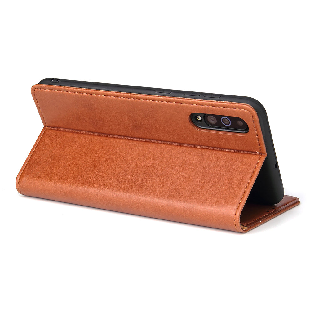 PU Leather Galaxy A50 Case Wallet Stand Texture Deluxe