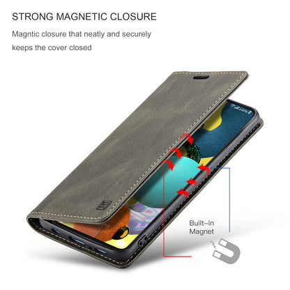 Luxury Retro Leather Galaxy A51 Case Magnetic Buckle RFID