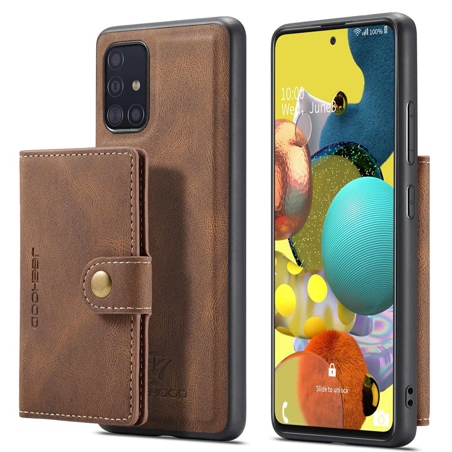 Magnetic Detachable Card Holder Galaxy A51 Case Leather Flip