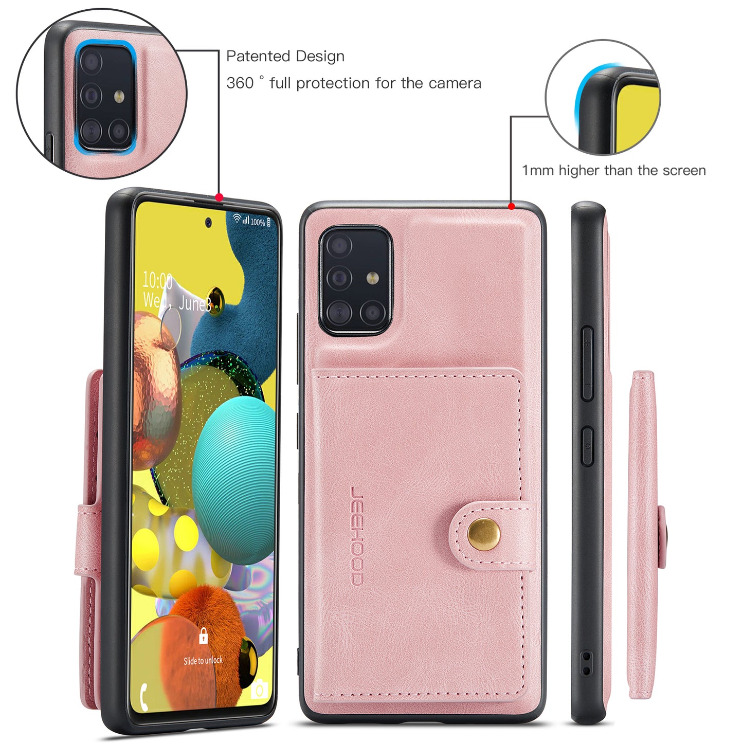 Magnetic Detachable Card Holder Galaxy A51 Case Leather Flip