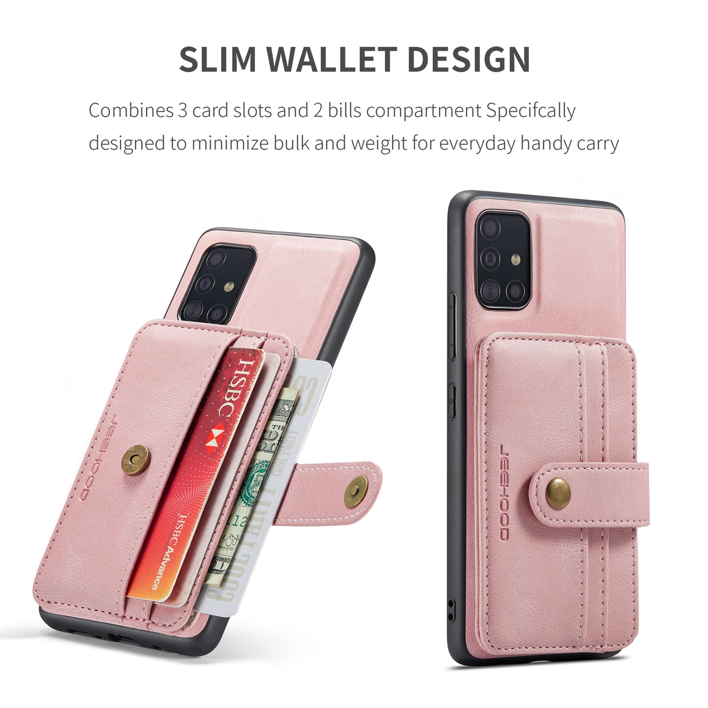 Powerful Magnetic Card Holder Galaxy A51 Case Detachable