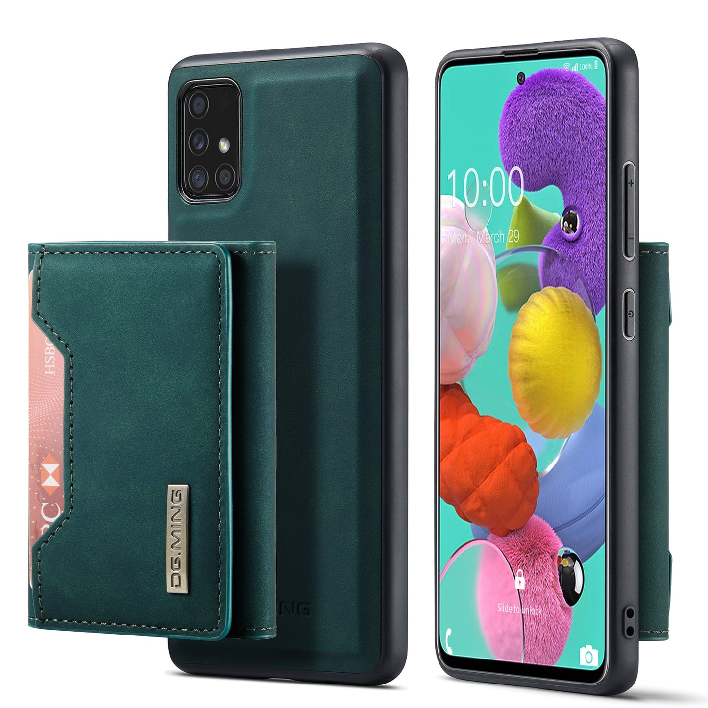 Retro Detachable Fold Card Holder Galaxy A51 Case Magnetic Clip