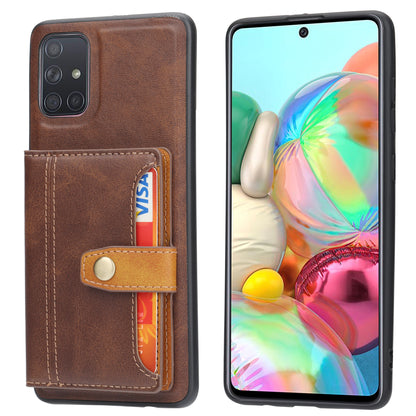 Buckle Retro Leather Galaxy A51 Case Stand Multi-card Slots