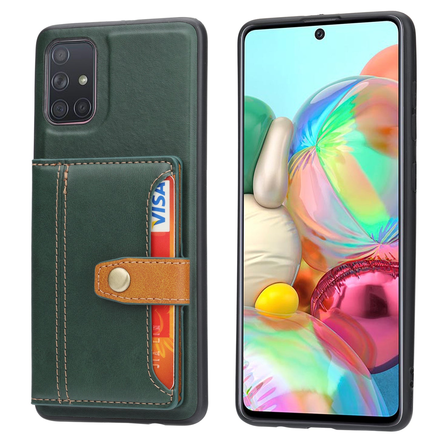 Buckle Retro Leather Galaxy A51 Case Stand Multi-card Slots