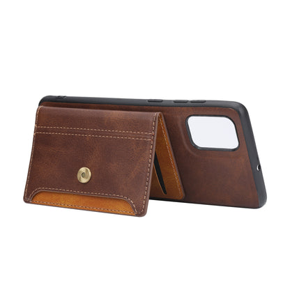 Buckle Retro Leather Galaxy A51 Case Stand Multi-card Slots