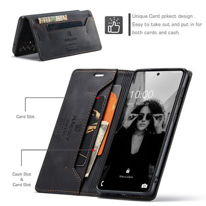 Luxury Retro Leather Galaxy A52 Case Magnetic Buckle RFID